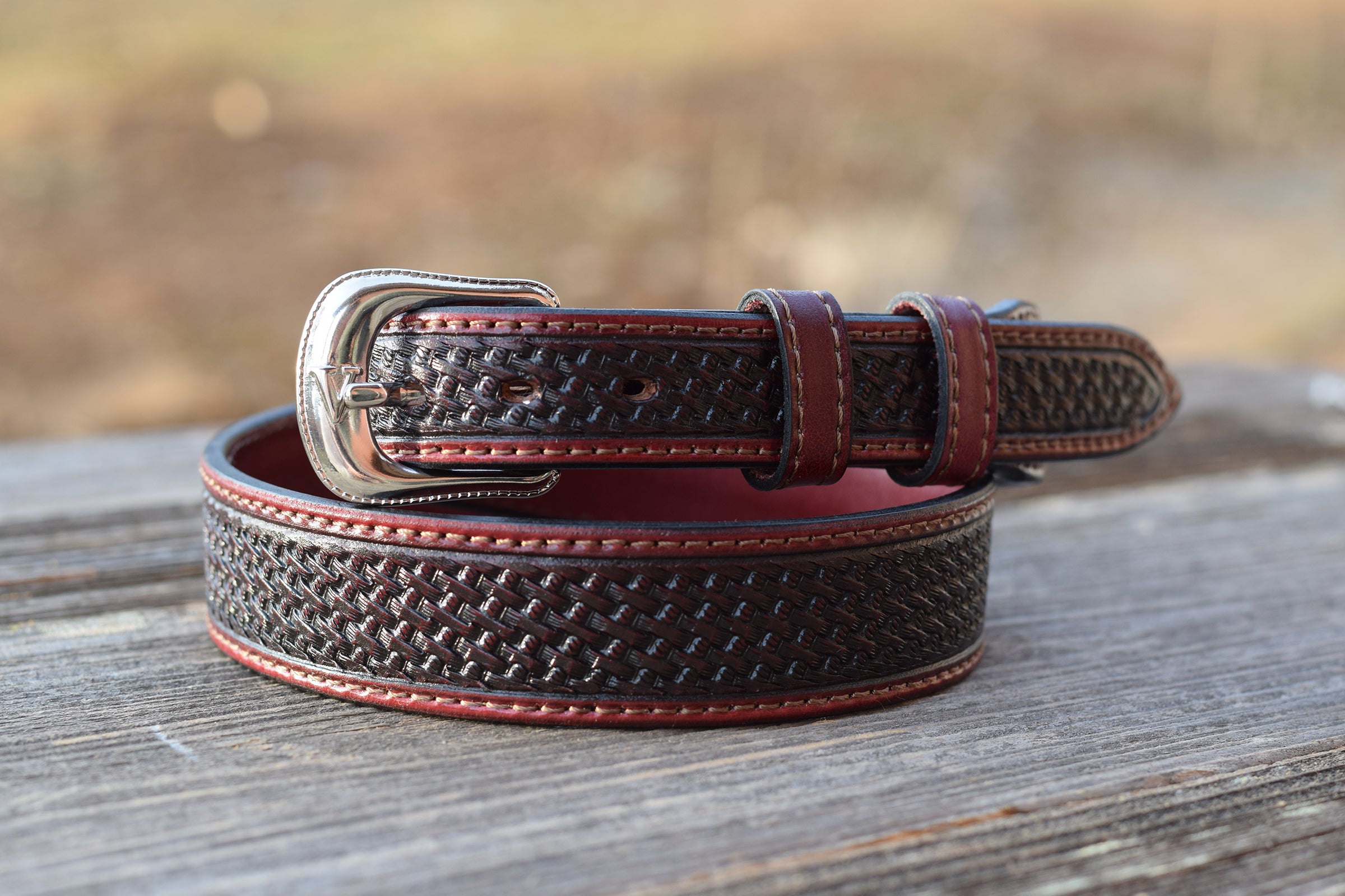 Tandy Leather Embossed Basketweave Belt Blank 1-1/2 (38 mm) x 42 4594-00