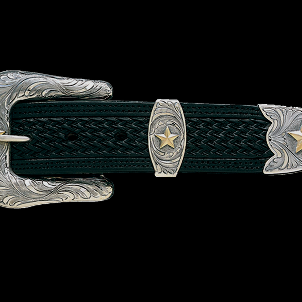Western Style Star Trophy Belt Buckle with Antique Nickel Texas