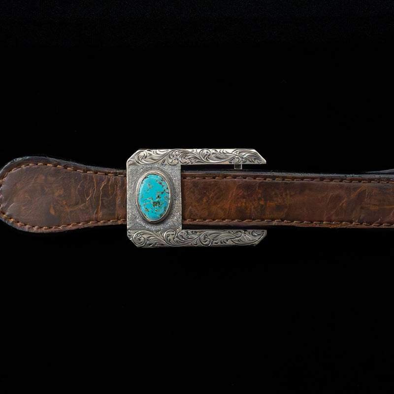 Vogt Silversmiths 1" Western Buckles Turquoise Horizon Buckle