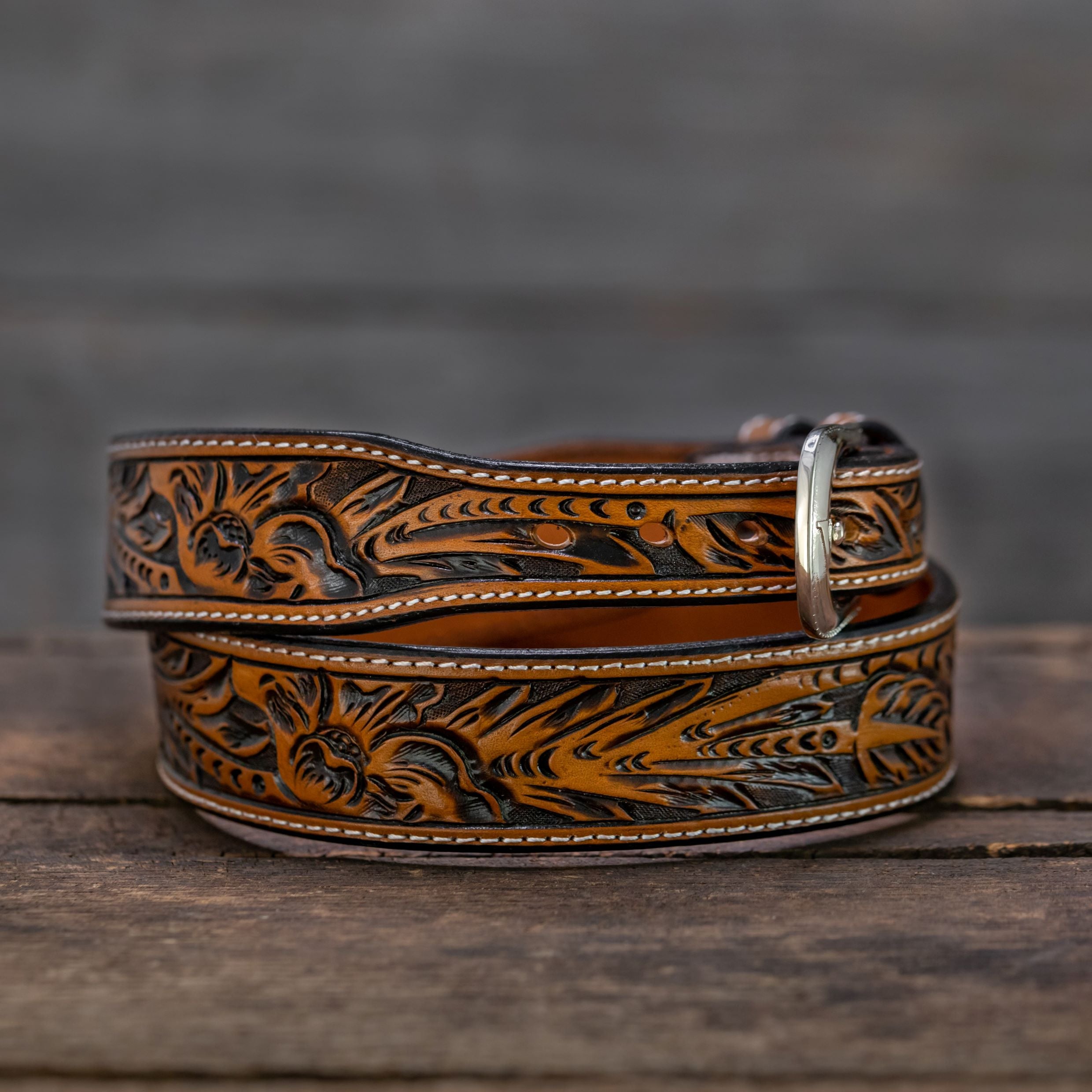 NEW! Russet Medium-Dark Oak Leaf Belt – Vogt Silversmiths