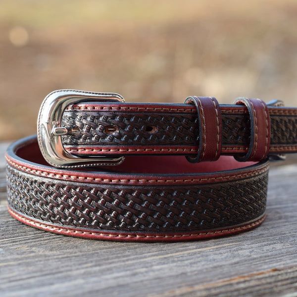 Vogt Silversmiths Belts Saddle Brown Basket Weave