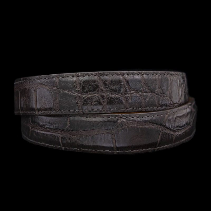 Vogt Silversmiths Magna Belts Genuine Alligator in Chocolate