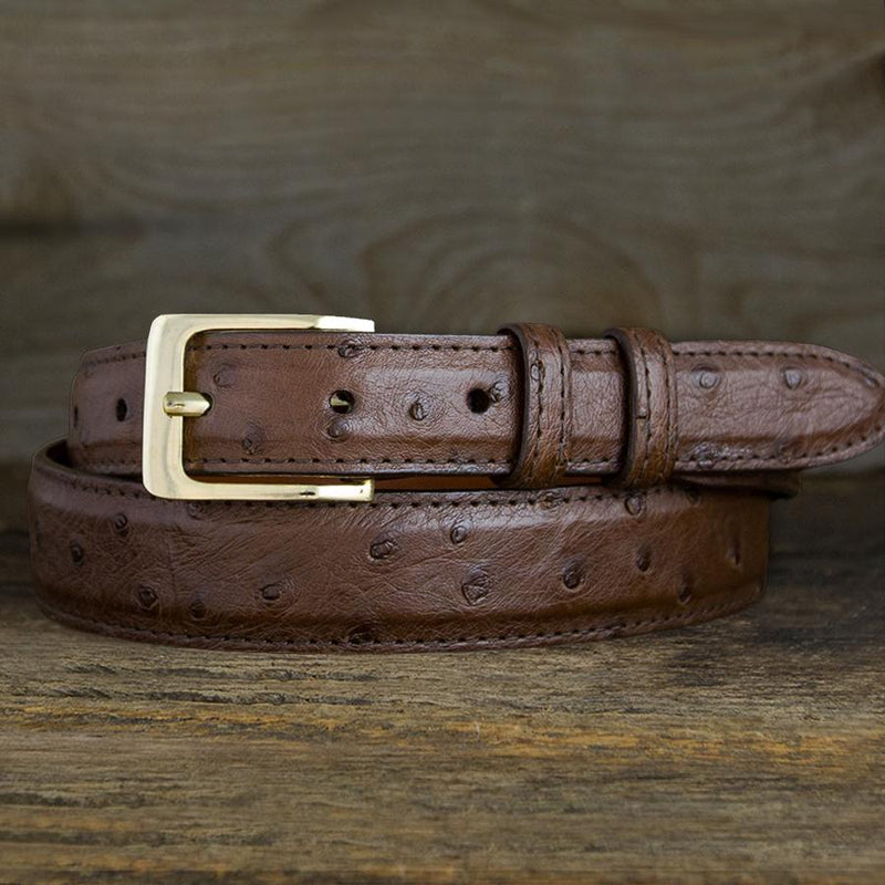 Brown Ostrich Leather Belt