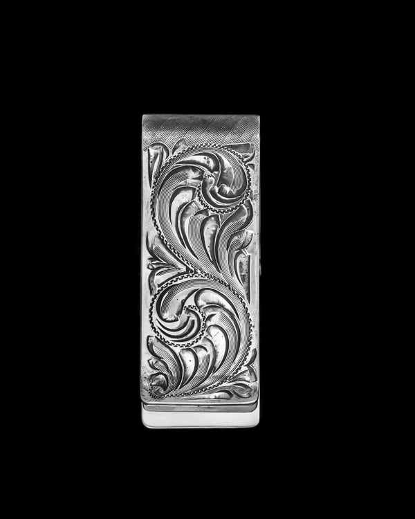 Buy Hand Crafted Sterling Silver Money Clip - Etched Silver Money